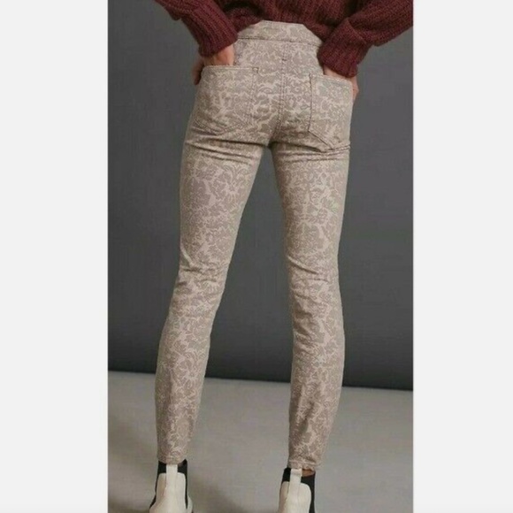 NWOT Anthropologie Pilcro Flocked High-Rise Denim Leggings Size 27 - Picture 3 of 14